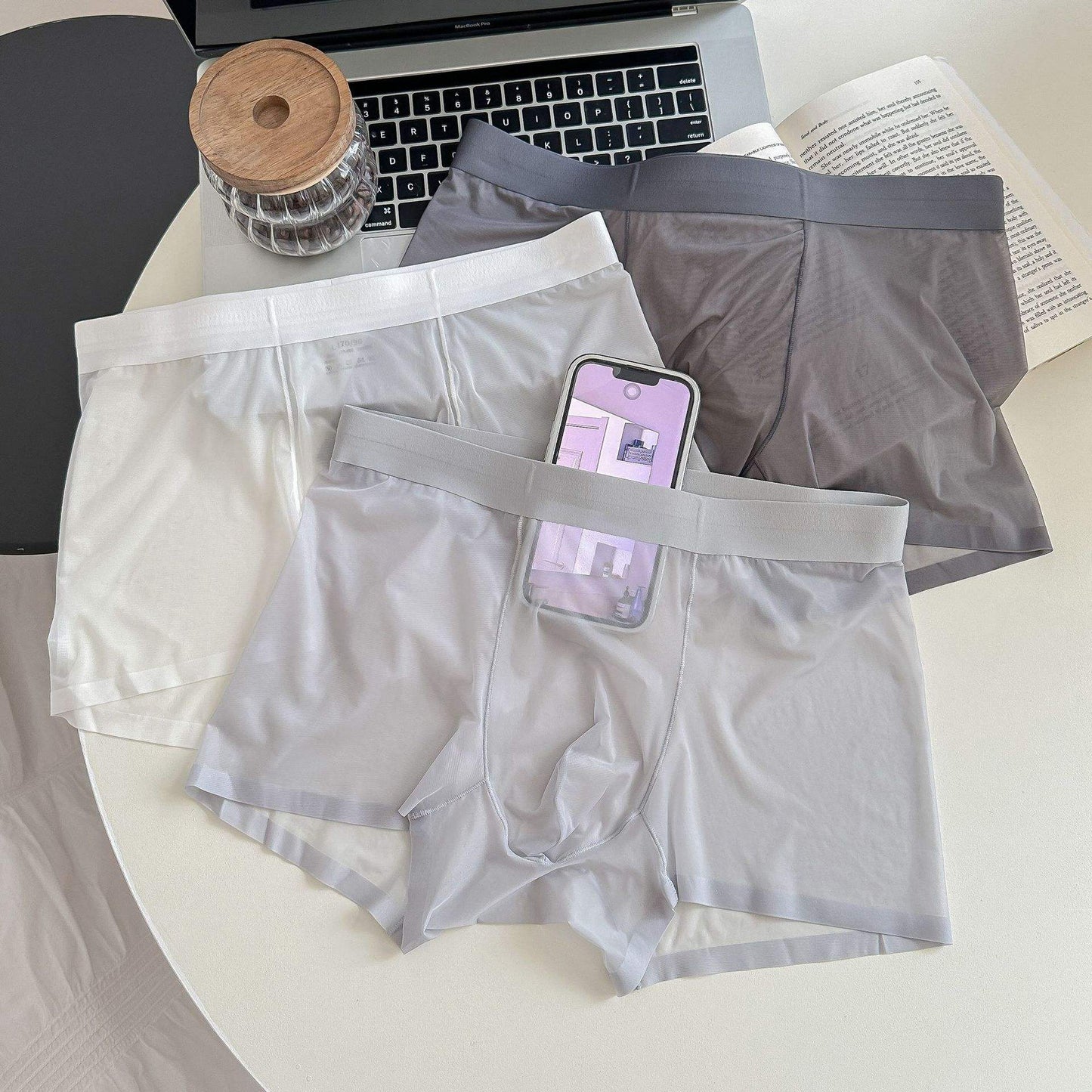 Men's Premium Ice Silk No-Odor Boxers | Breathable, Cooling & Ultra-Soft
