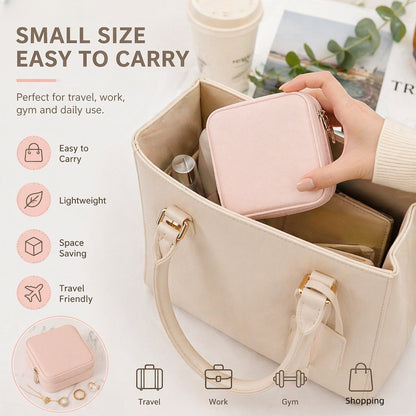 Premium PU Leather Jewelry Organizer Box – Portable Travel Storage Case