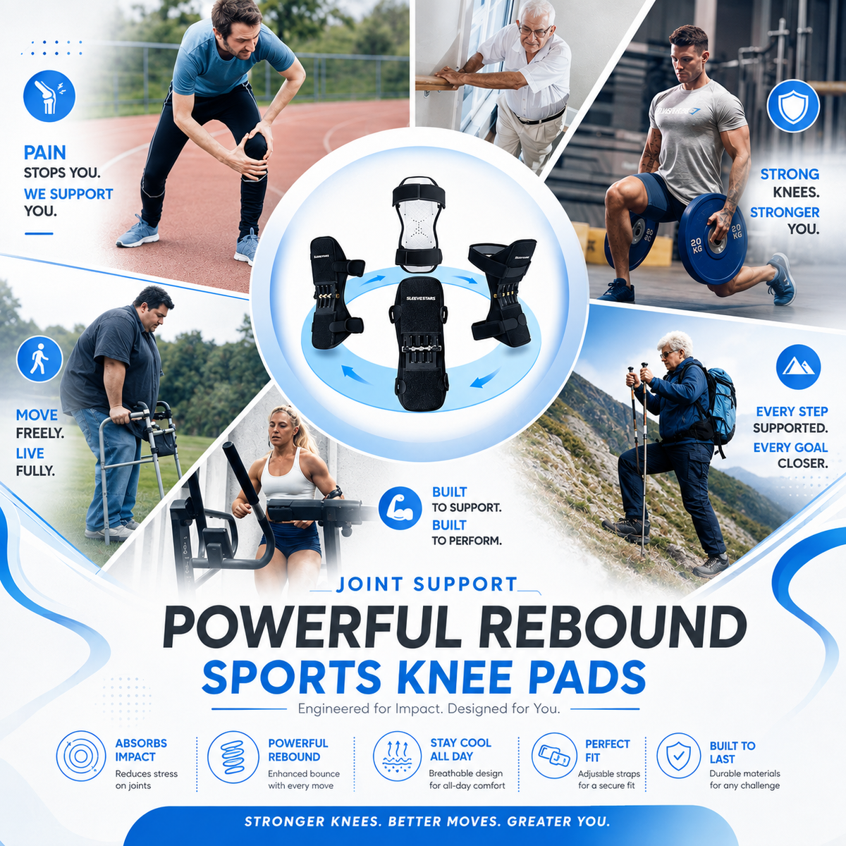 🦵 Powerful Rebound Joint Support Sports Knee Pads