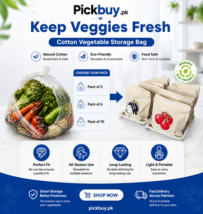 Premium Reusable Cotton Vegetable Storage Bag