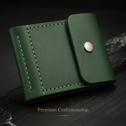 Premium Matte Green Leather Wallet