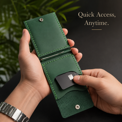 Premium Matte Green Leather Wallet