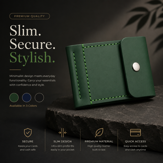 Premium Matte Green Leather Wallet