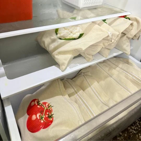 Premium Reusable Cotton Vegetable Storage Bag