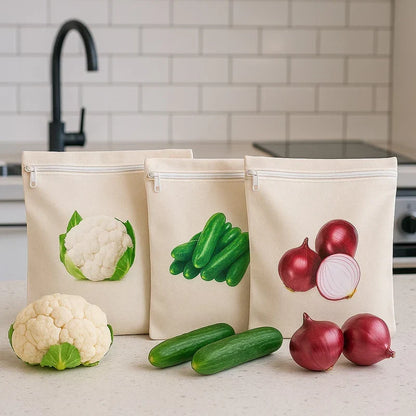 Premium Reusable Cotton Vegetable Storage Bag