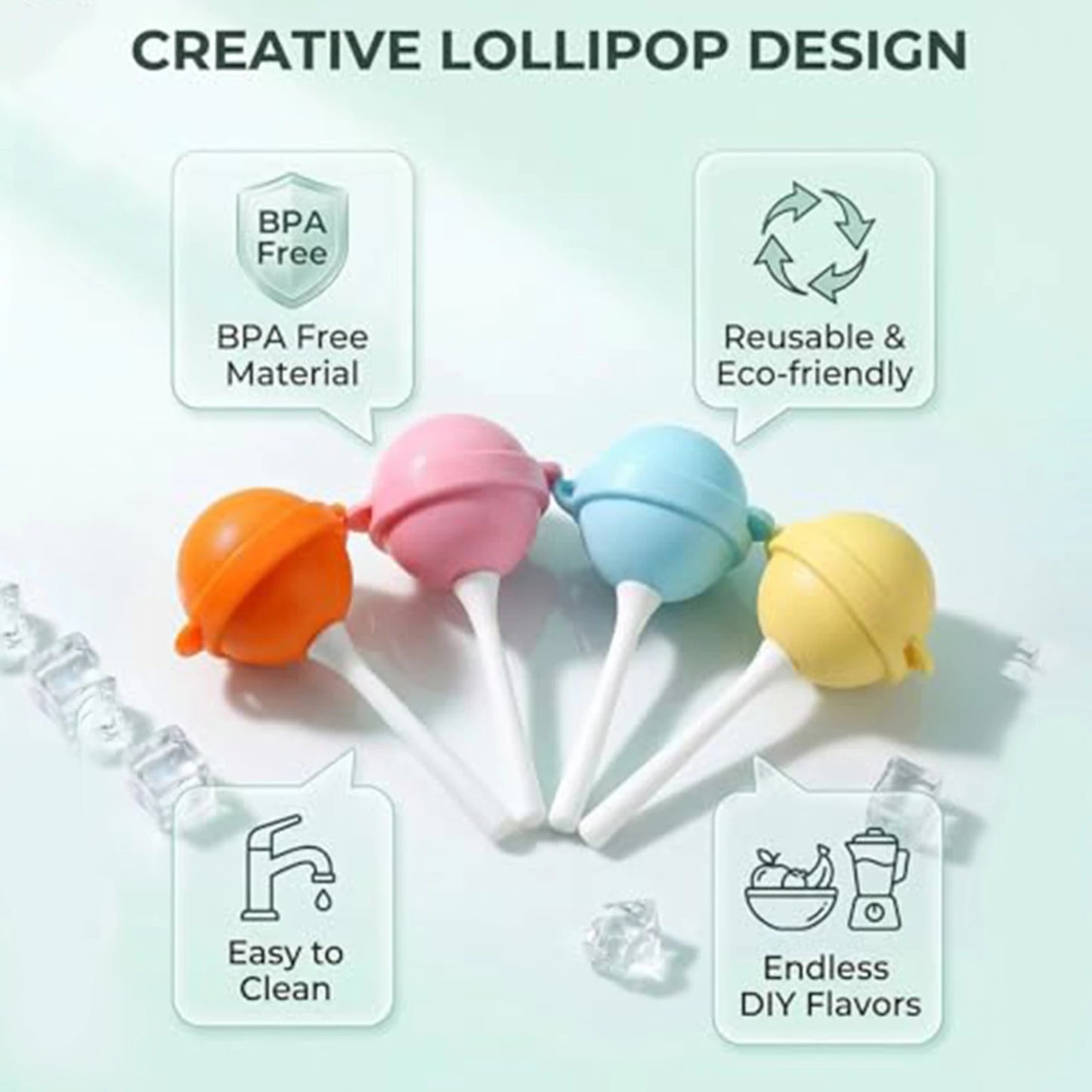 Homemade Reusable Lollipop Ice Cream Mold with Sticks – DIY Popsicle Maker