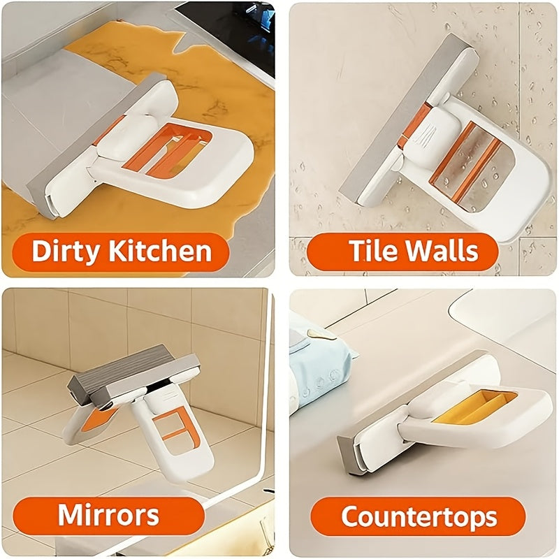 Portable Mini Folding Desktop Mop – Self-Squeeze Wet & Dry Cleaning Tool ✨