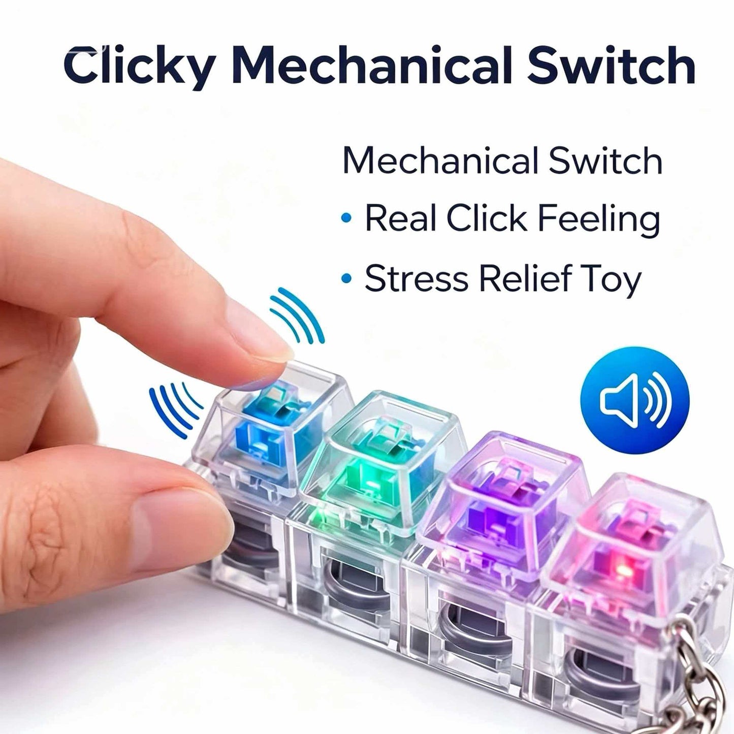 ClickCube Mechanical Switch Keychain | Premium Keyboard Fidget Toy